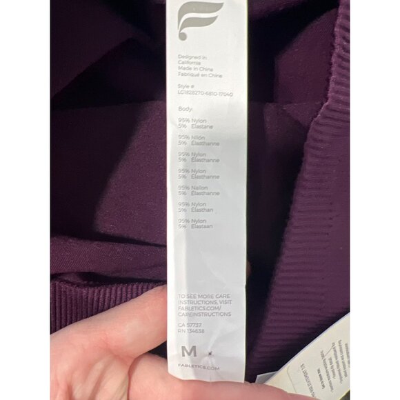 Fabletics Seamless Mid Rise Statement 7/8 Leggings Size Medium Purple Active NEW - Picture 7 of 9